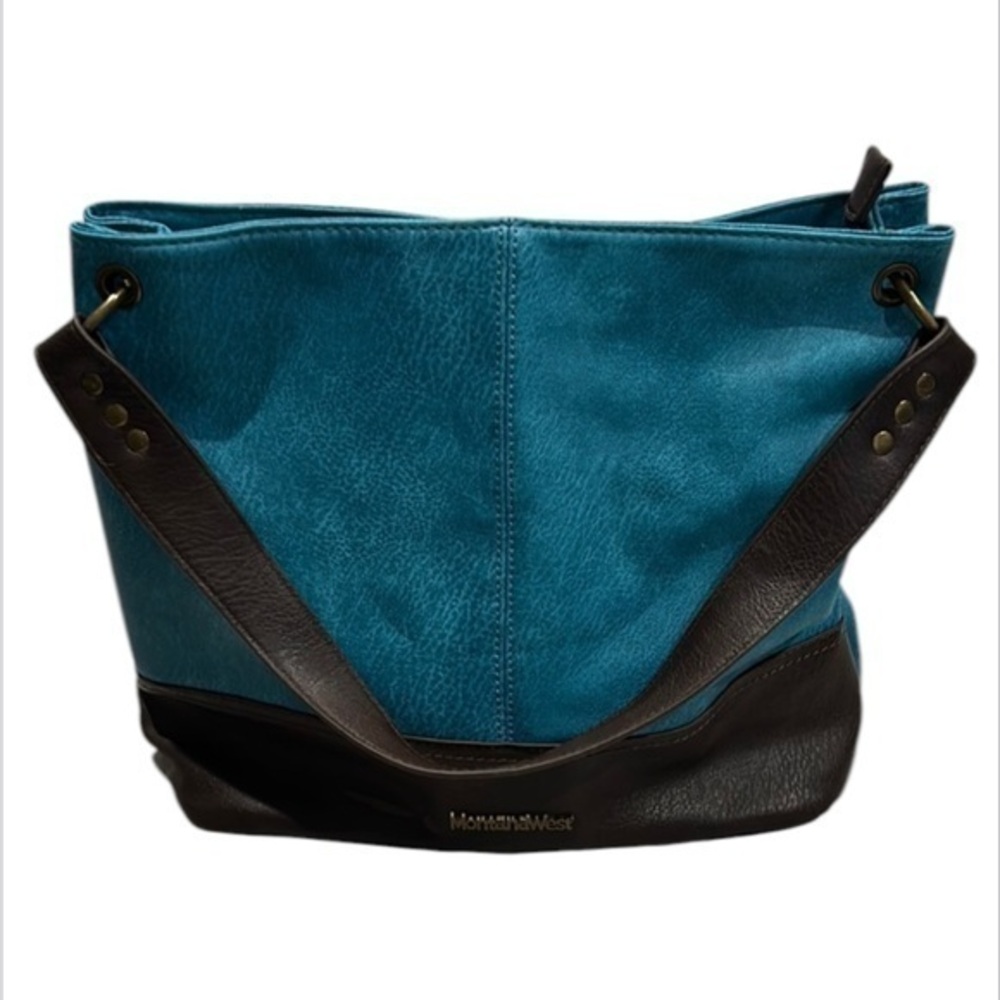 Montana West blue and brown hobo shoulder bag